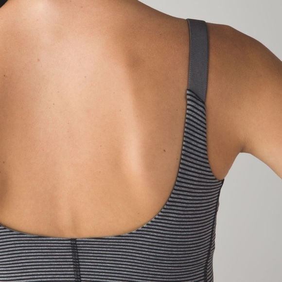 Lululemon Barre None Built In Bra Tank in Mini Pop Stripe Heathered Slate Black - Picture 4 of 12